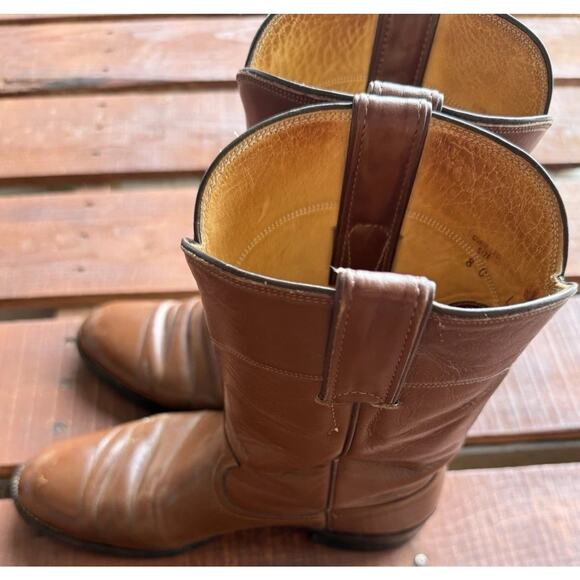 Justin Style L 3802 Mens Western Cowboy Boots Brown Leather Size 8C